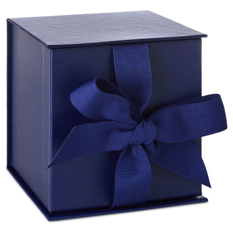 Solid Navy Blue Small Square Gift Box front image number 1