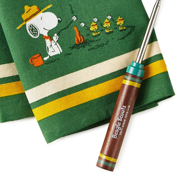 Peanuts® Beagle Scouts Tea Towel and S'mores Fork, Set of 2, , large image number 3