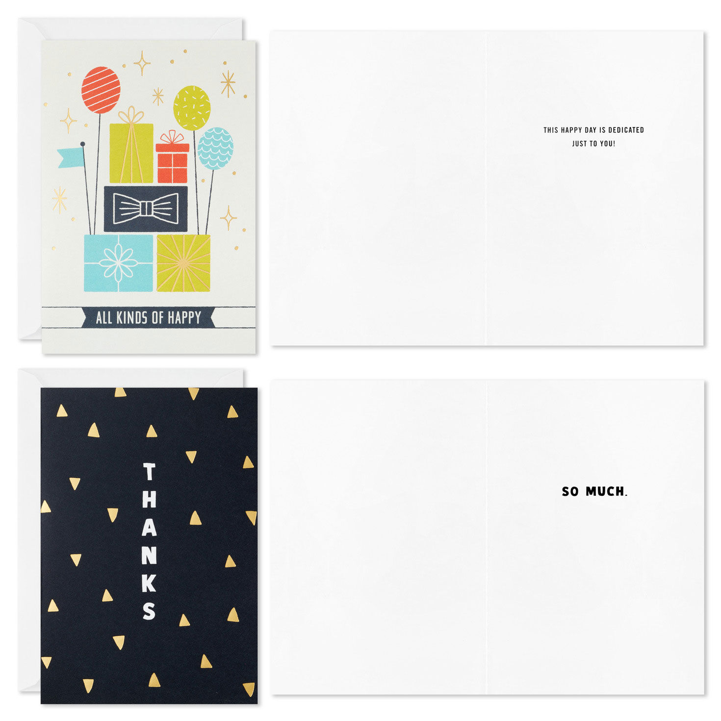 Happy Assorted Boxed Birthday and Thank-You Cards Card Front with Sentiment image number 3