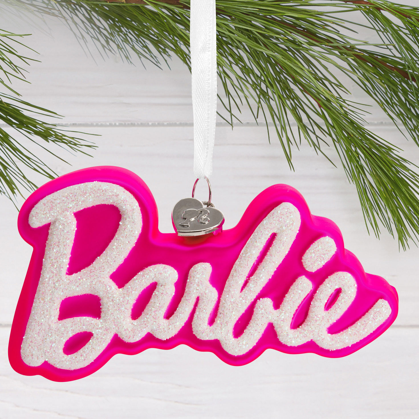 Barbie™ Logo Blown Glass Hallmark Ornament for only USD 11.49 | Hallmark