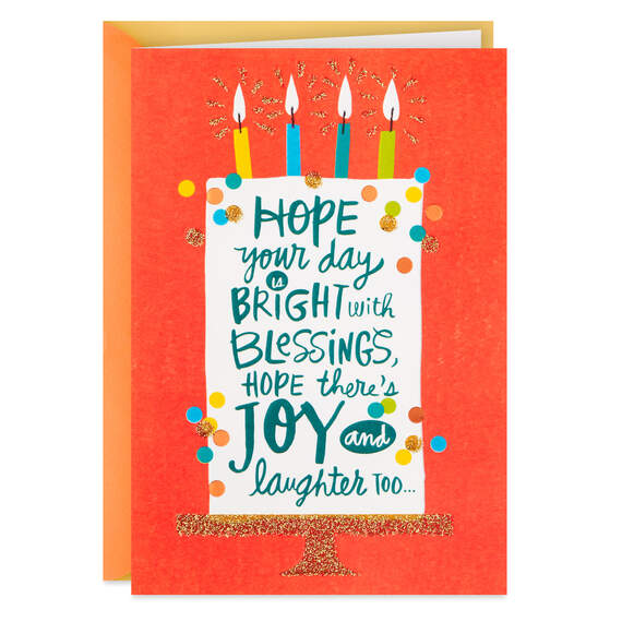A Day Bright With Blessings Religious Birthday Card, , large image number 1