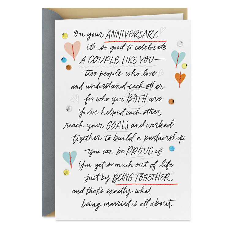 Just By Being Together Anniversary Card for Couple