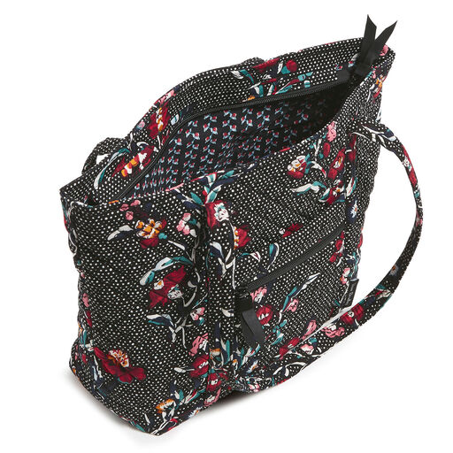 Vera Bradley Small Vera Tote in Perennials Noir Dot, 