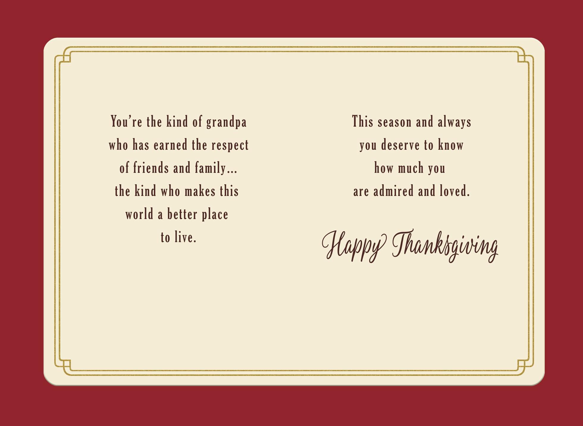Covered Bridge Thanksgiving Card for Grandpa