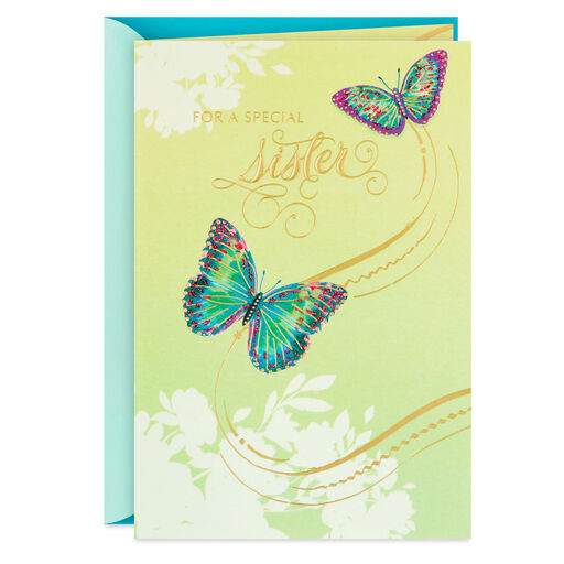 Two Butterflies Birthday Card for Sister, 