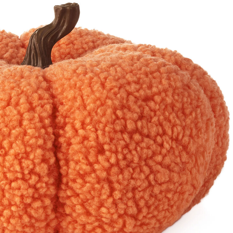 Orange Plush Fabric Pumpkin Fall Decoration  image number 5