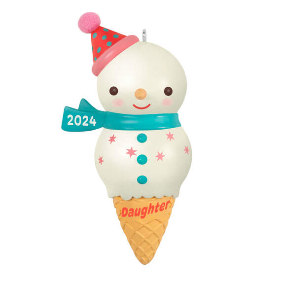 Daughter Snowman Ice Cream Cone 2024 Ornament, , large image number 1