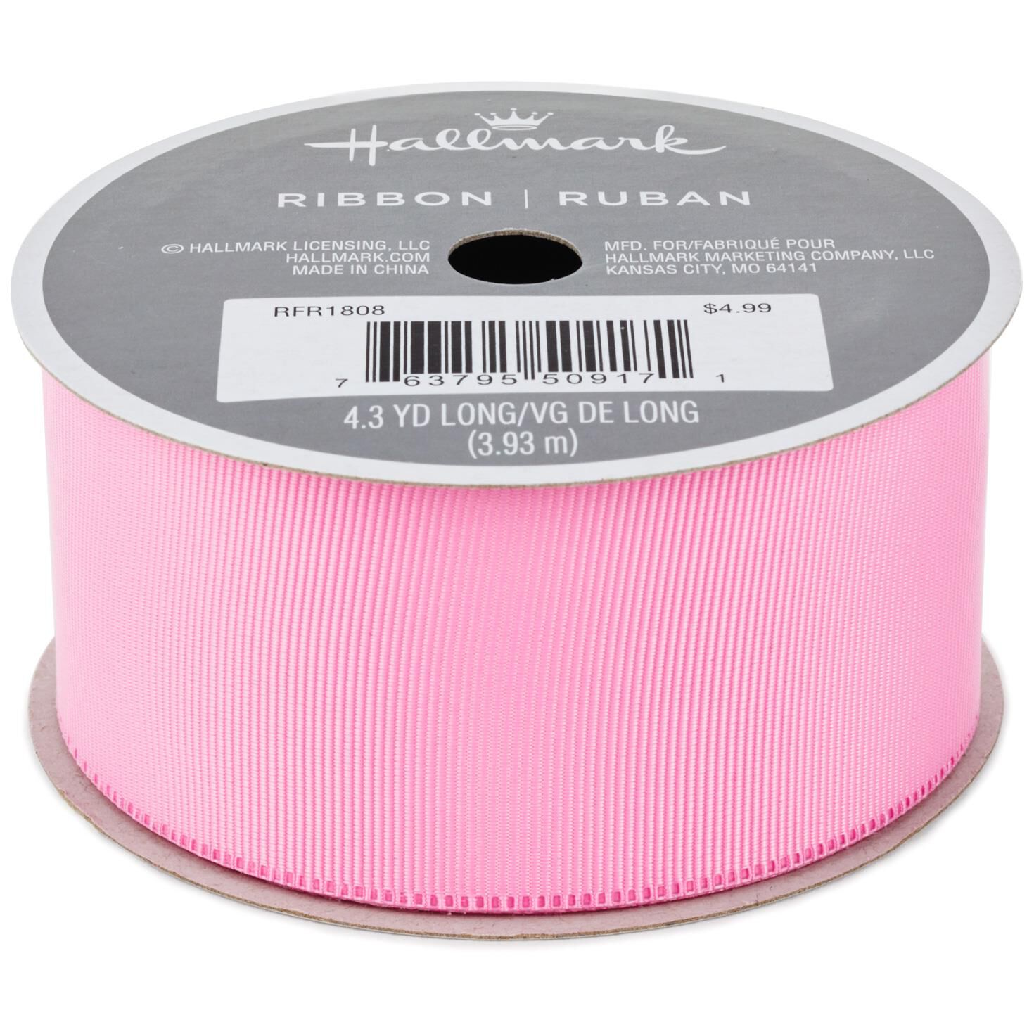 Light Pink 1.5" Grosgrain Ribbon, 12.9' for only USD 4.99 | Hallmark