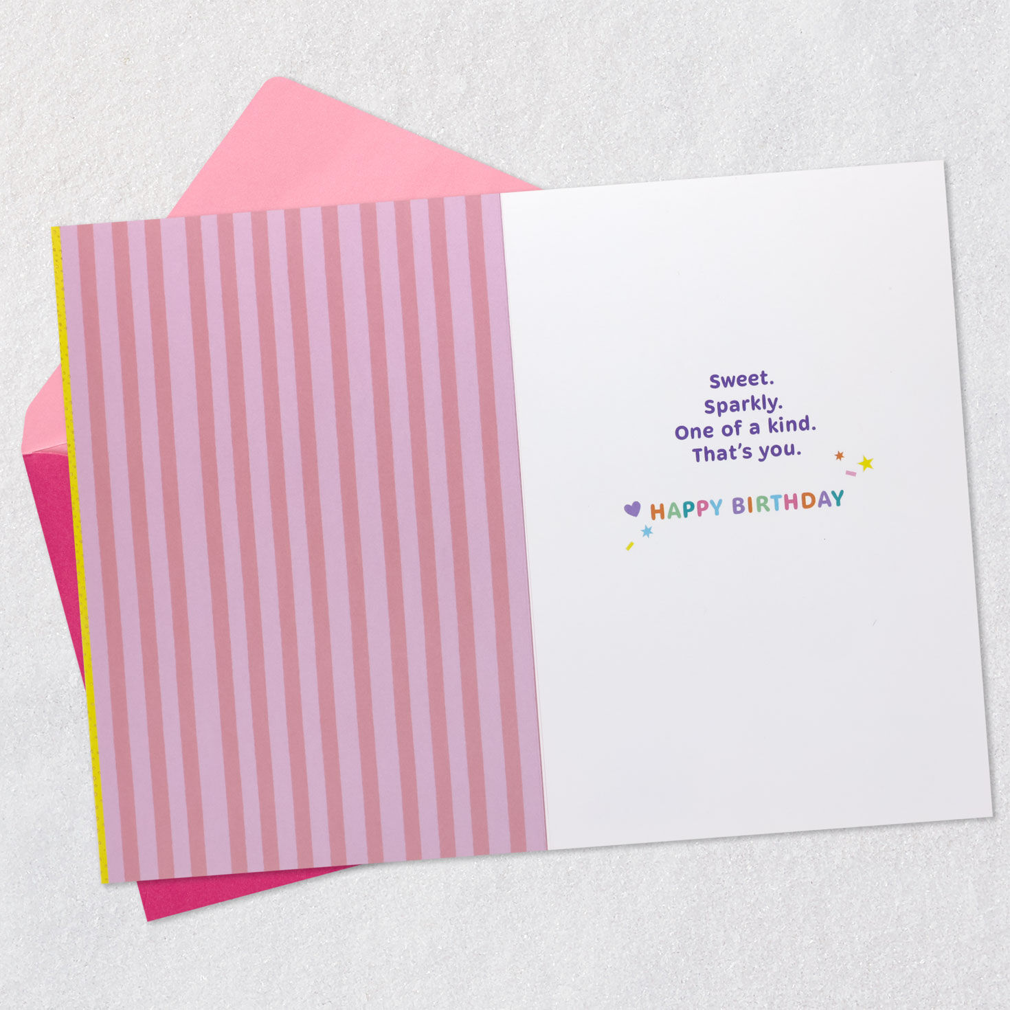 Pink Cupcake on Yellow Granddaughter Birthday Card Open card with envelope image number 3