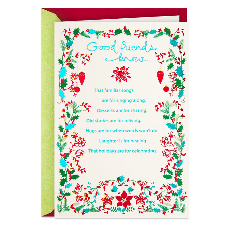 Friendship Is Forever Christmas Card for Friend