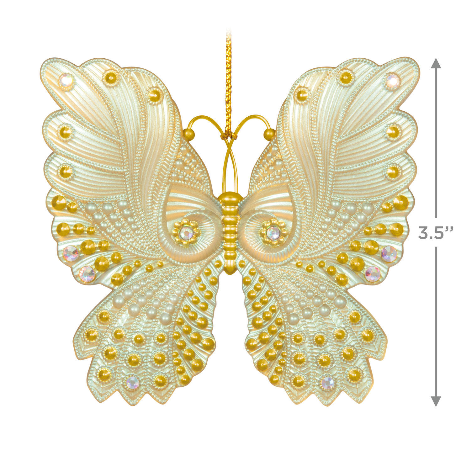Gold Iridescent Butterfly Keepsake Ornament  image number 3
