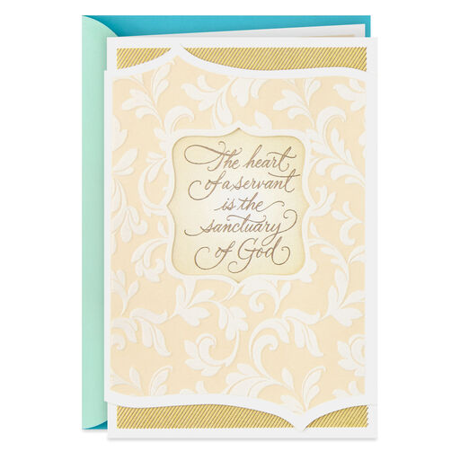 Heart of a Servant Religious Clergy Appreciation Card, 