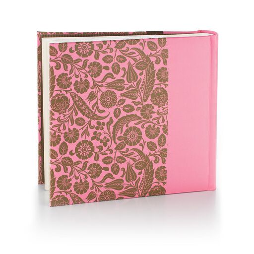 vintage pink and brown floral photo album