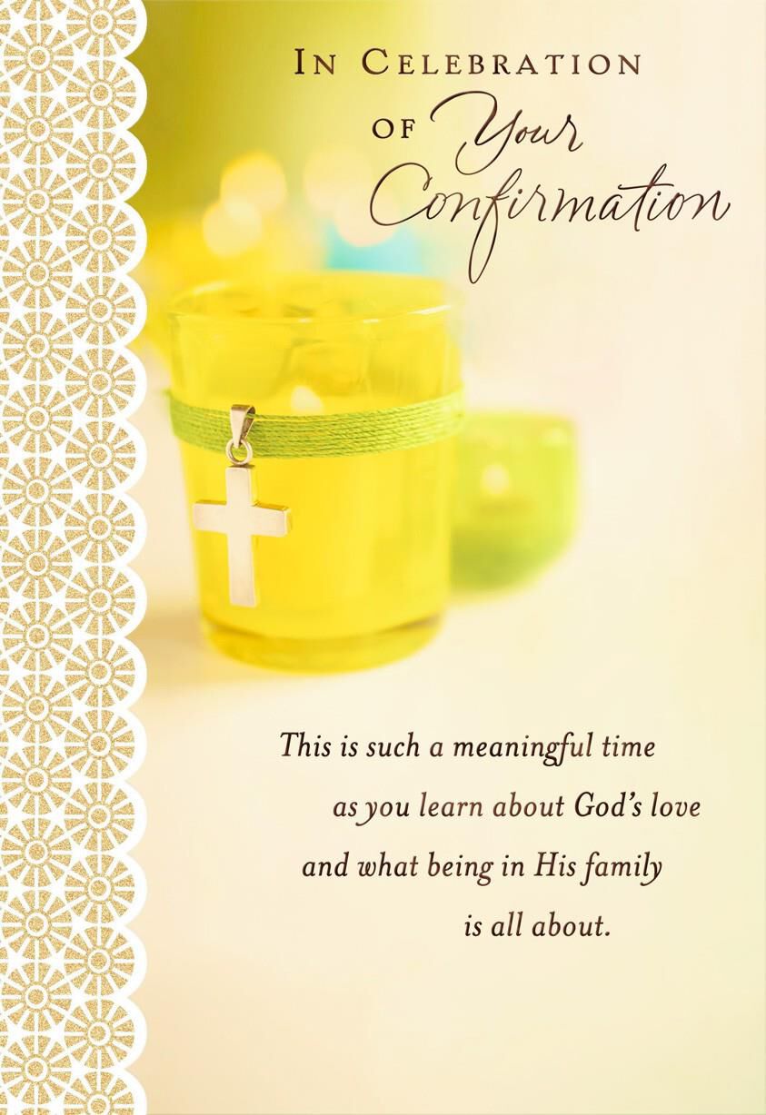 Candle With Cross Confirmation Card
