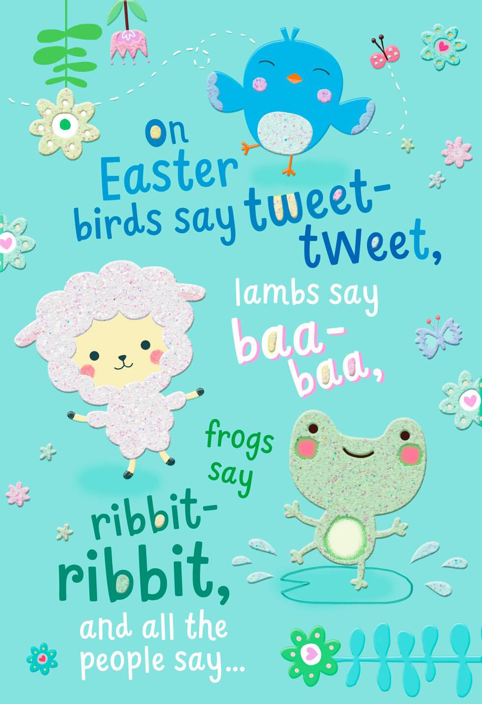 Sweet Animals Religious Easter Card for Child