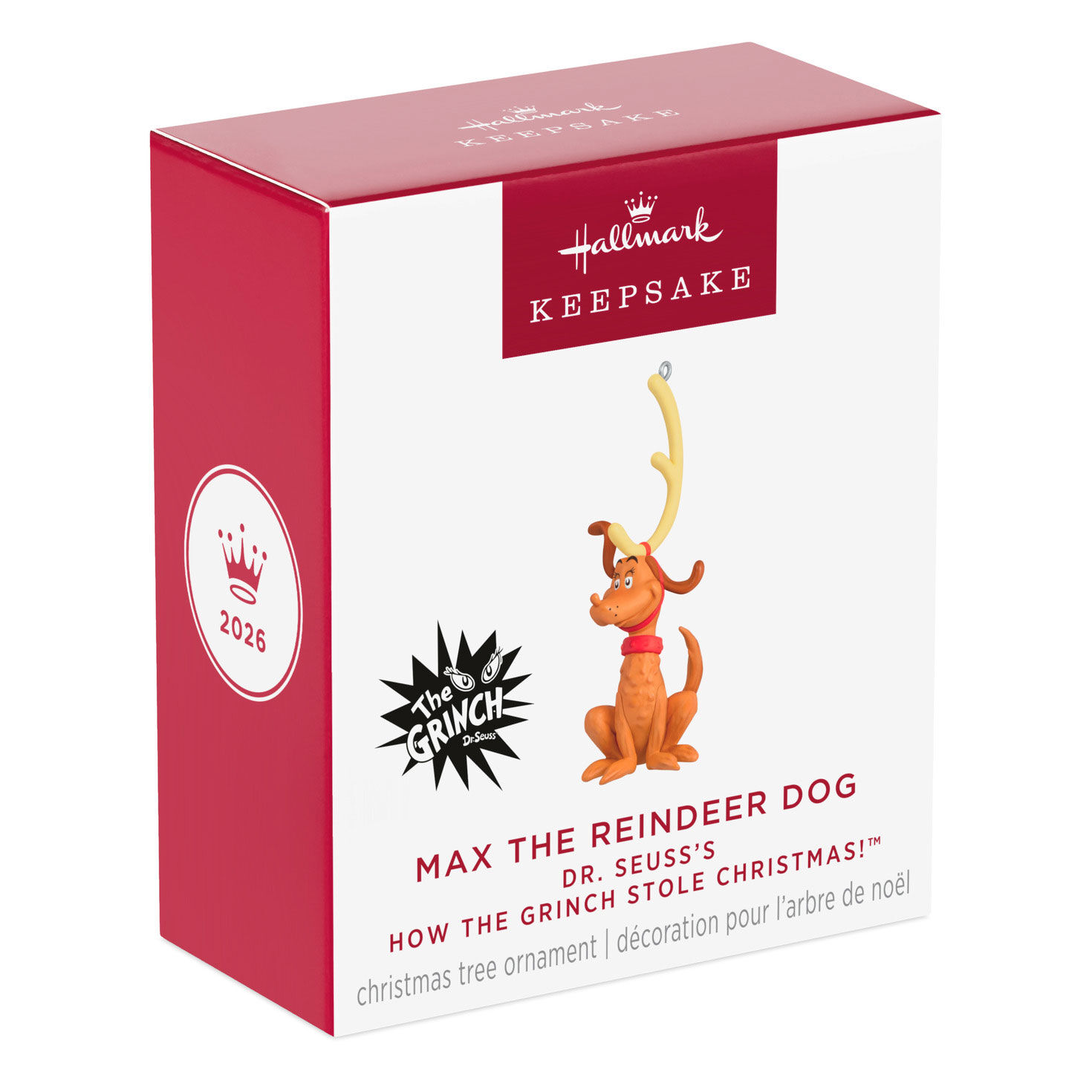 Grinch Max the Dog With Antler Keepsake Ornament Package Front image number 7