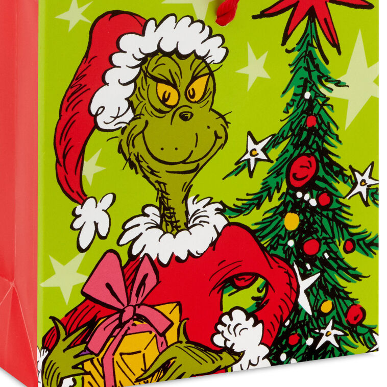 Dr. Seuss's Grinch on Green Gift Card Holder Bag closeup detail image number 5