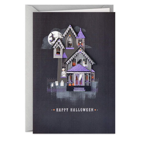 Spirited Haunted House Halloween Card