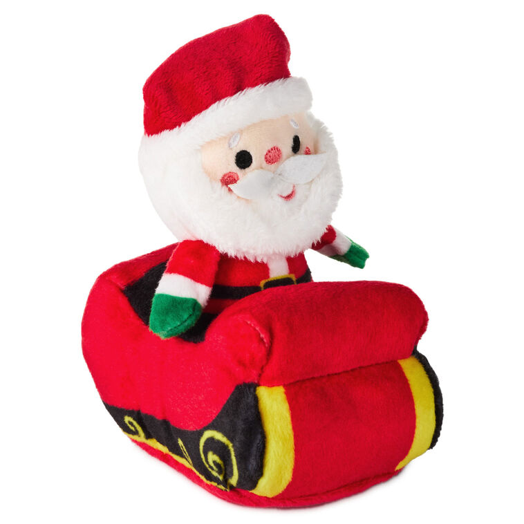 Plush Zip-Along Toy of Santa in Sleigh side image number 4