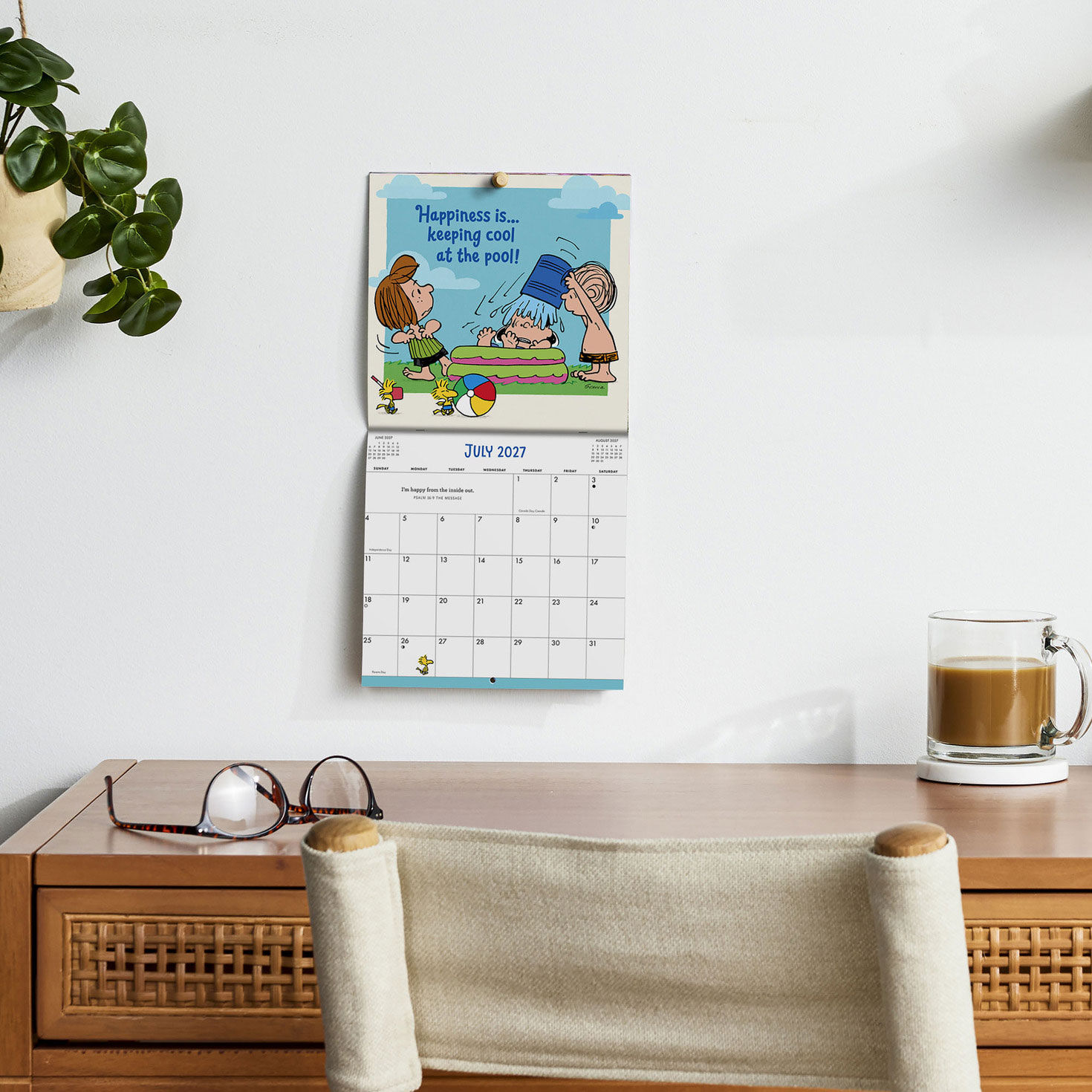 Peanuts Snoopy 2027 7x7 Mini Wall Calendar in use image number 5