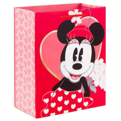 9.6" Disney Mickey and Minnie Medium Valentine's Day Gift Bag, , large