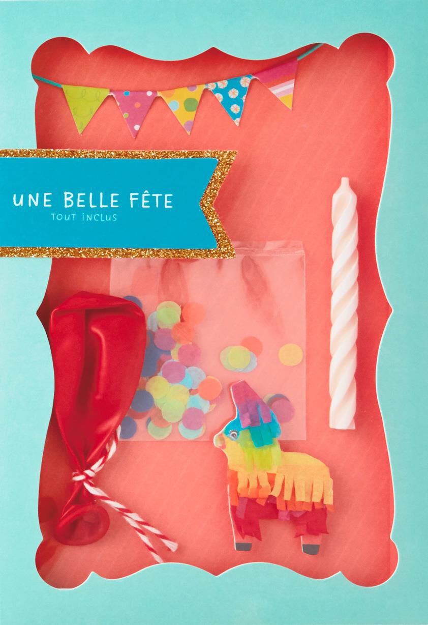 Party in a Box French-Language Birthday Card