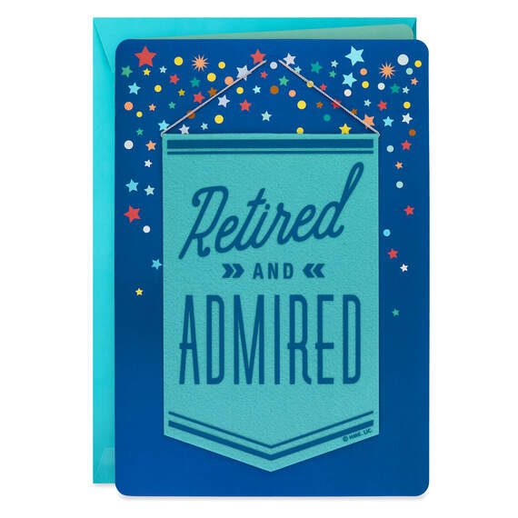 16" Retired and Admired Jumbo Retirement Card With Banner
