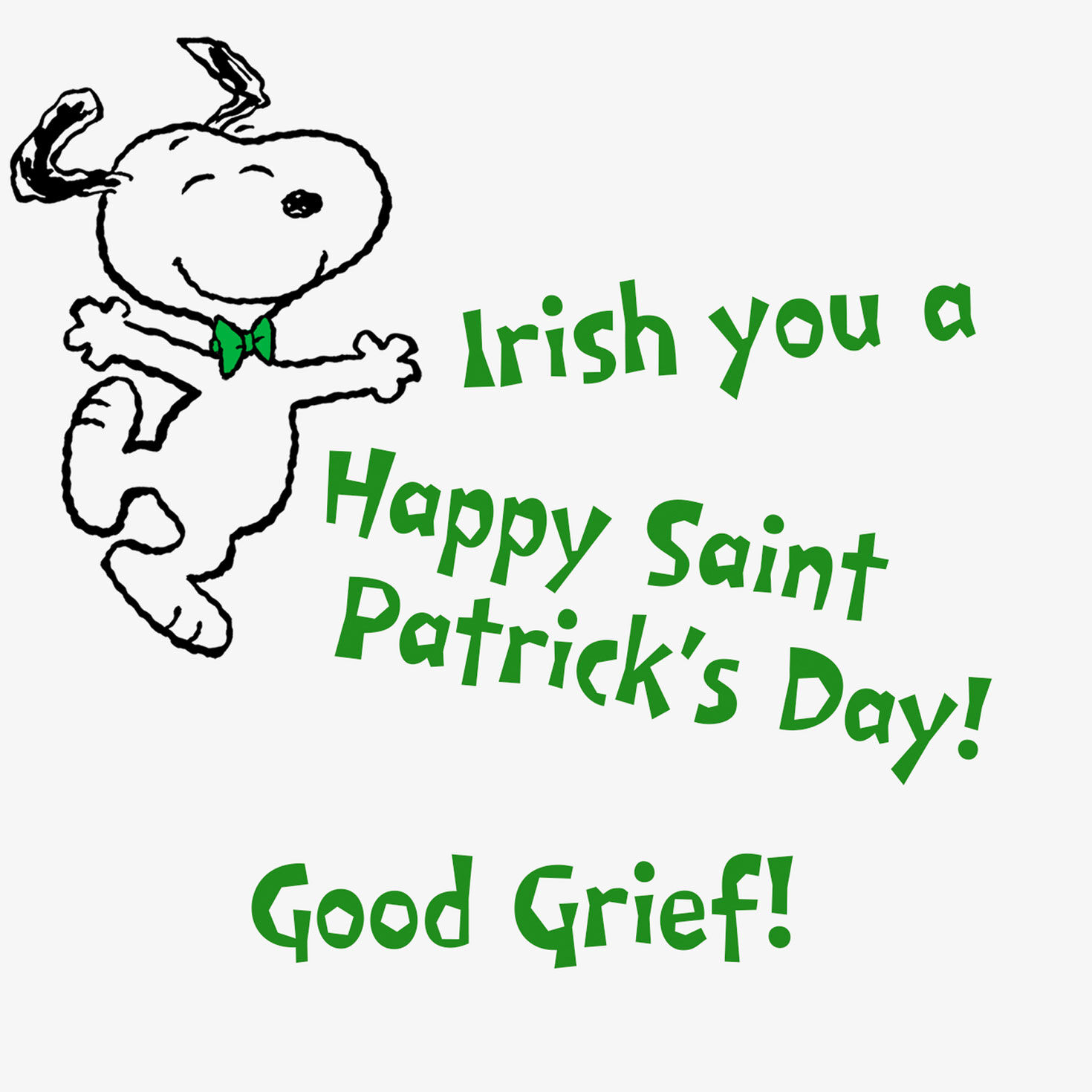 Snoopy and Woodstock Funny St. Patrick's Day Card Sentiment image number 2