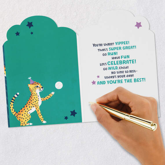 Yippee, You're 3 Sporty Cheetahs 3rd Birthday Card, , large image number 6
