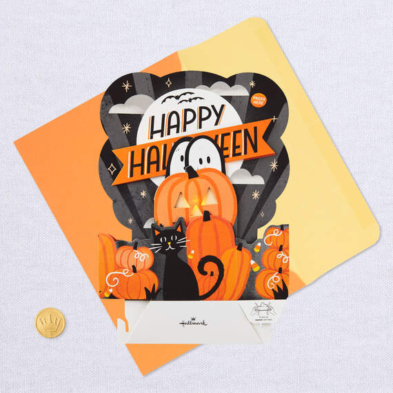 Graveyard Scene 3D Pop-Up Musical Halloween Card With Light, , large image number 4
