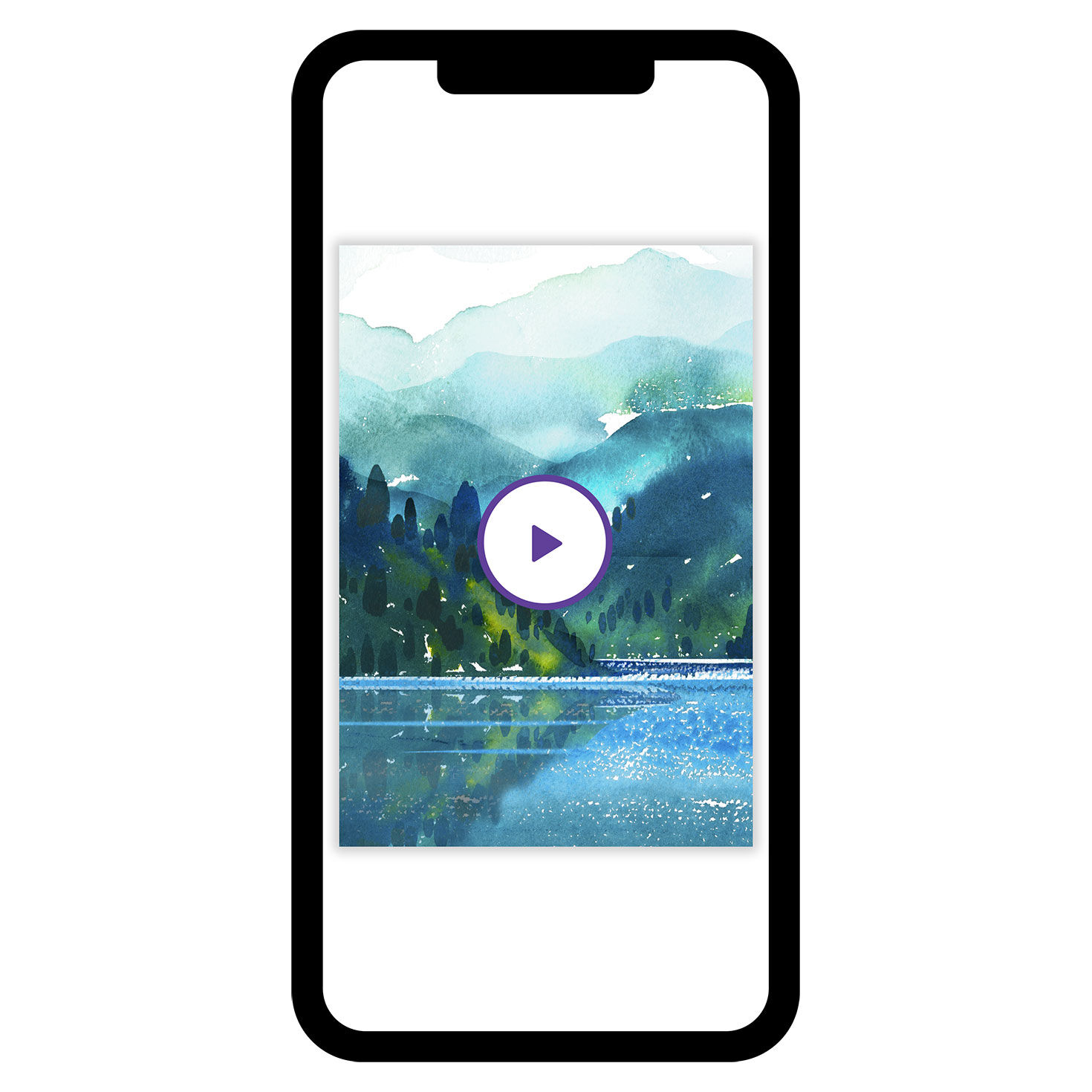 Scenic Watercolor Lake eCard