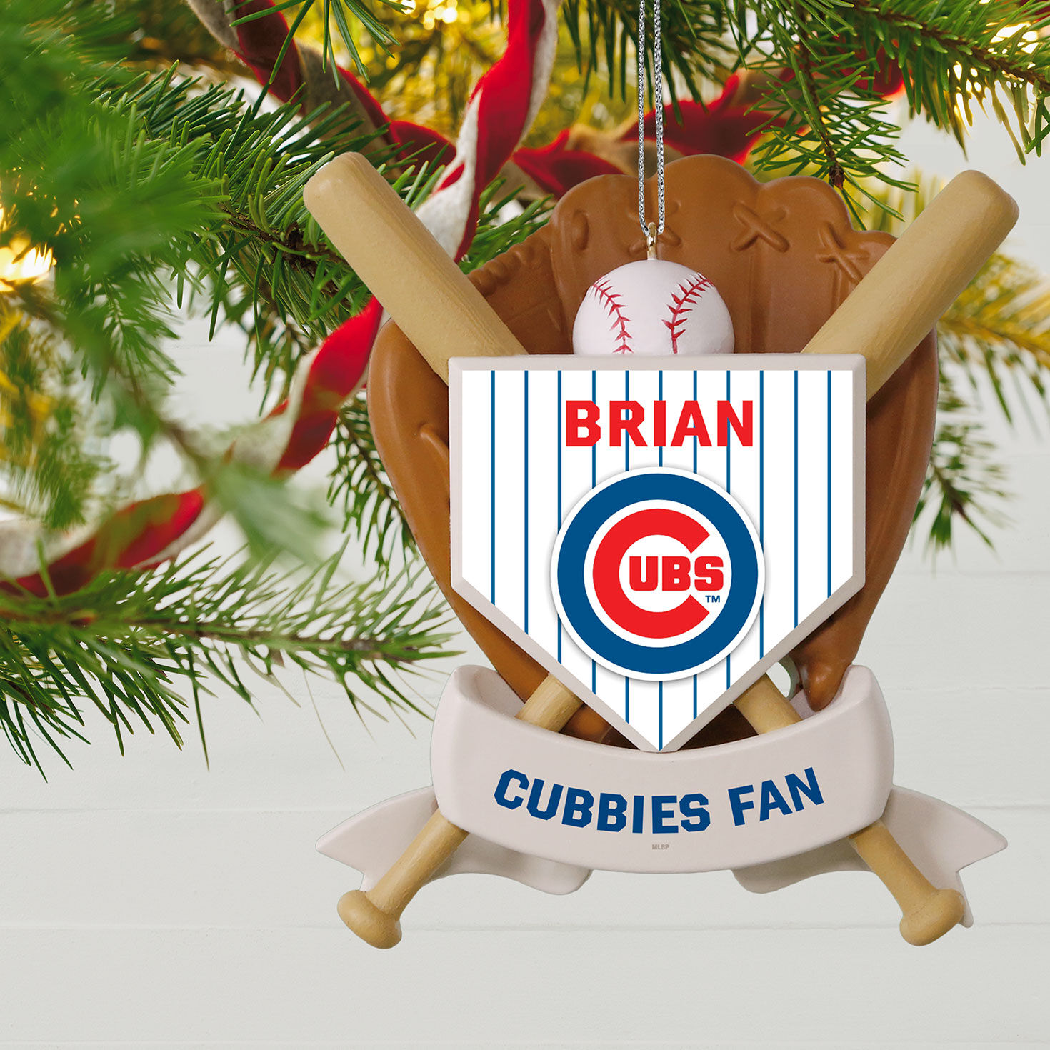 MLB Chicago Cubs&trade; Baseball Personalized Ornament, Custom Text, , large image number 2