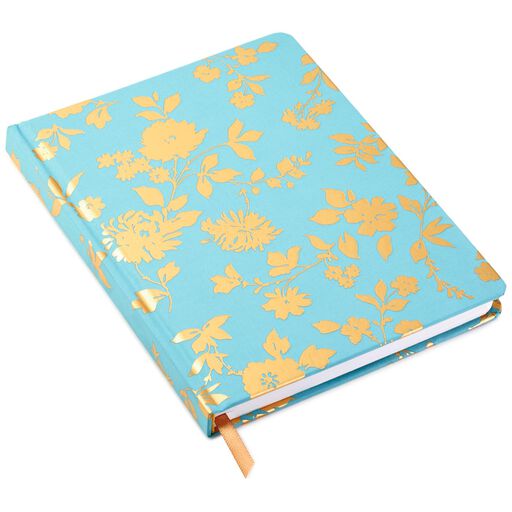 Gold Toile on Aqua Hardback Notebook, 