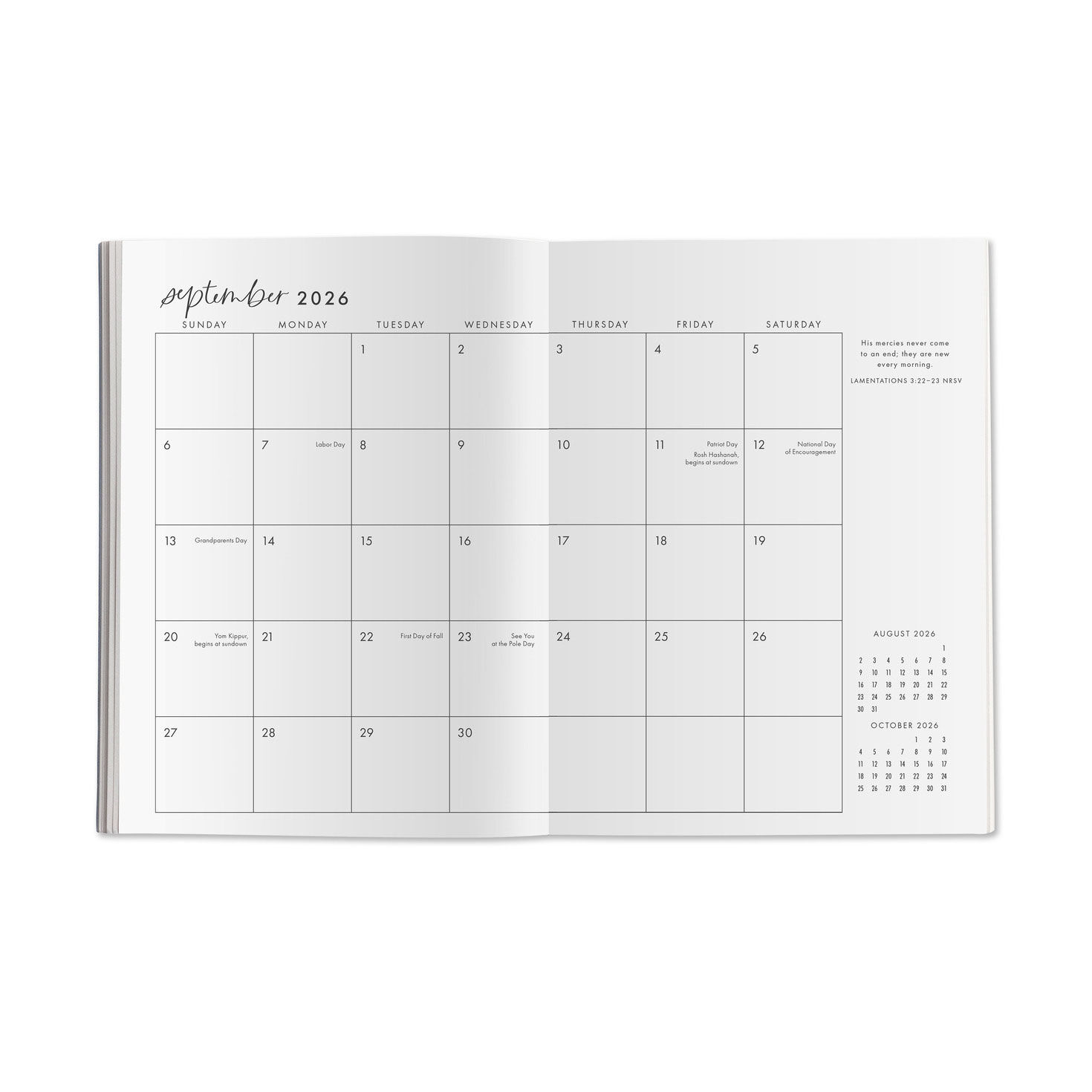 Flowers on Blue 2027 Inspirational Weekly Planner open spread image number 4