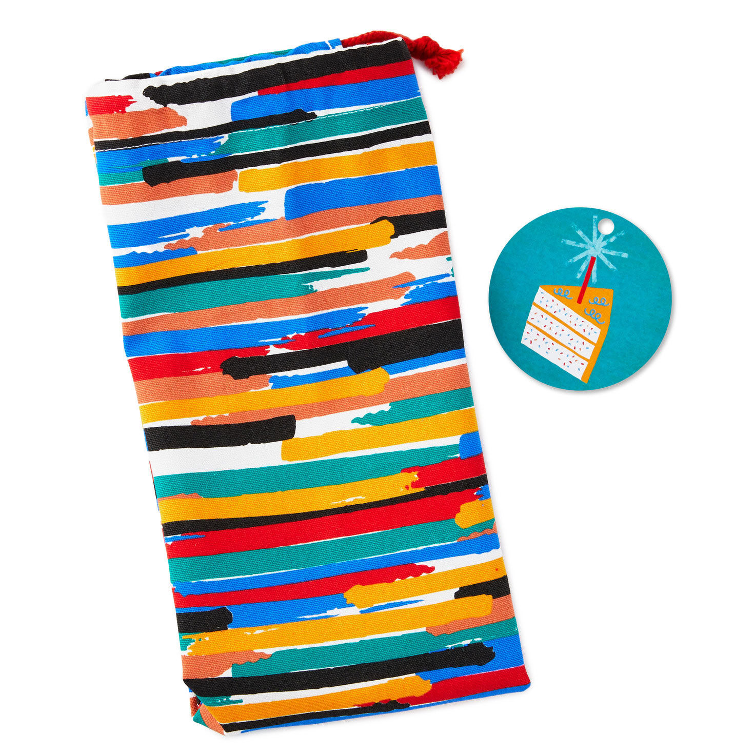 28" Colorful Stripes Fabric Gift Bag With Tag for only USD 14.99 | Hallmark
