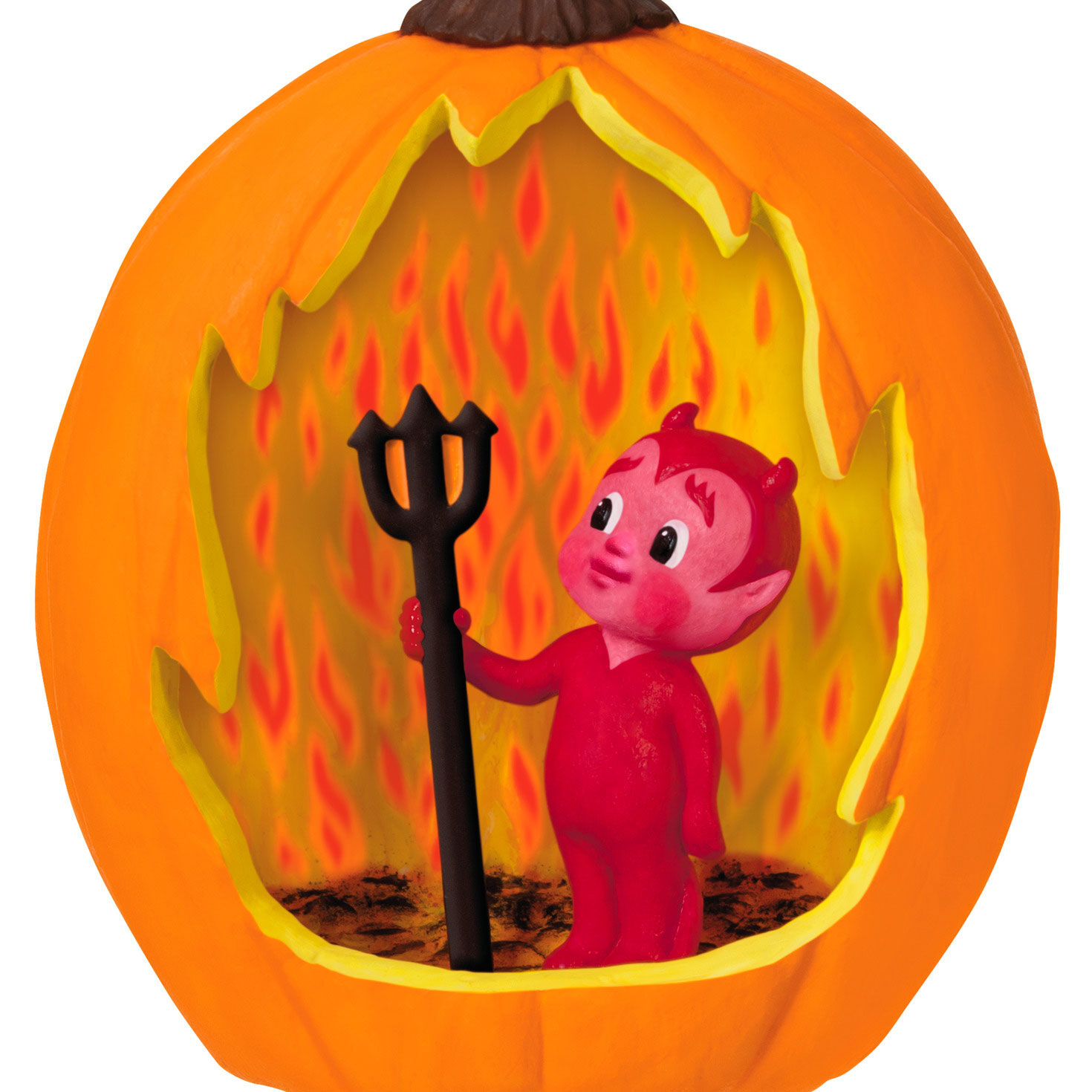 Devil Pumpkin Keepsake Ornament closeup view image number 3