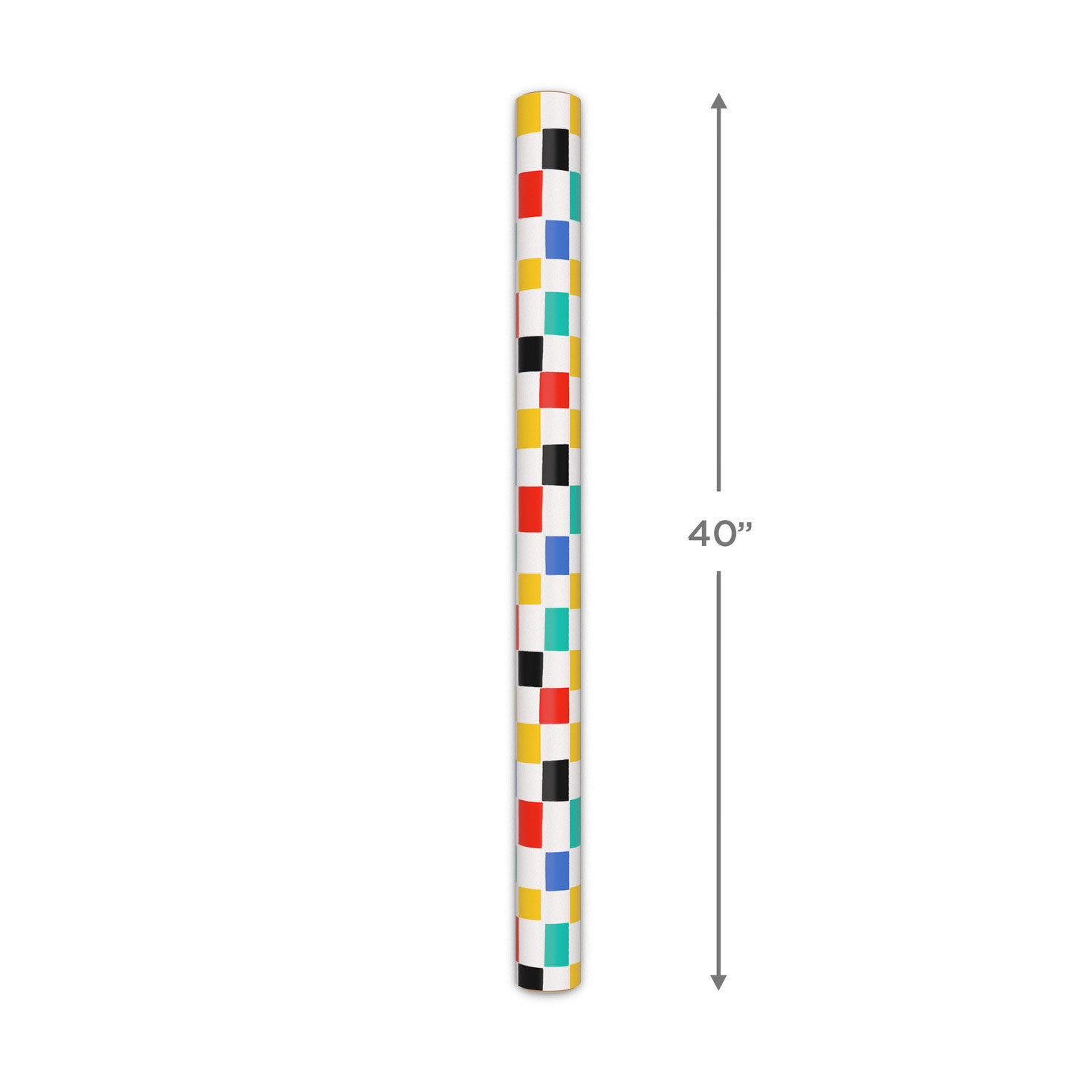 Colorful Checks on White Gift Wrap Roll Measurement image number 5