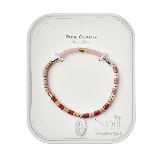 Intention Rose Quartz Charm Bracelet, 