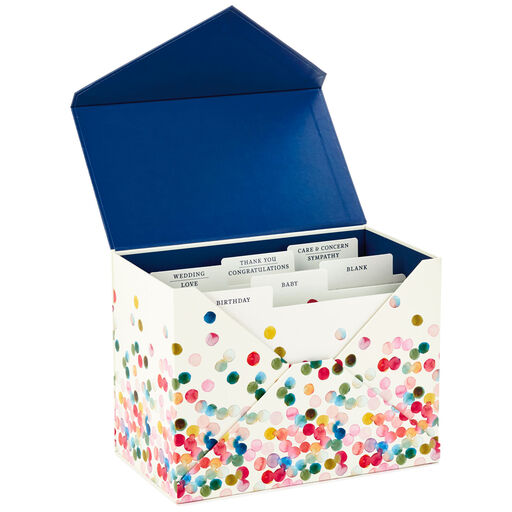 Assorted All-Occasion Cards in Polka Dot Organizer Box, Box of 24, 