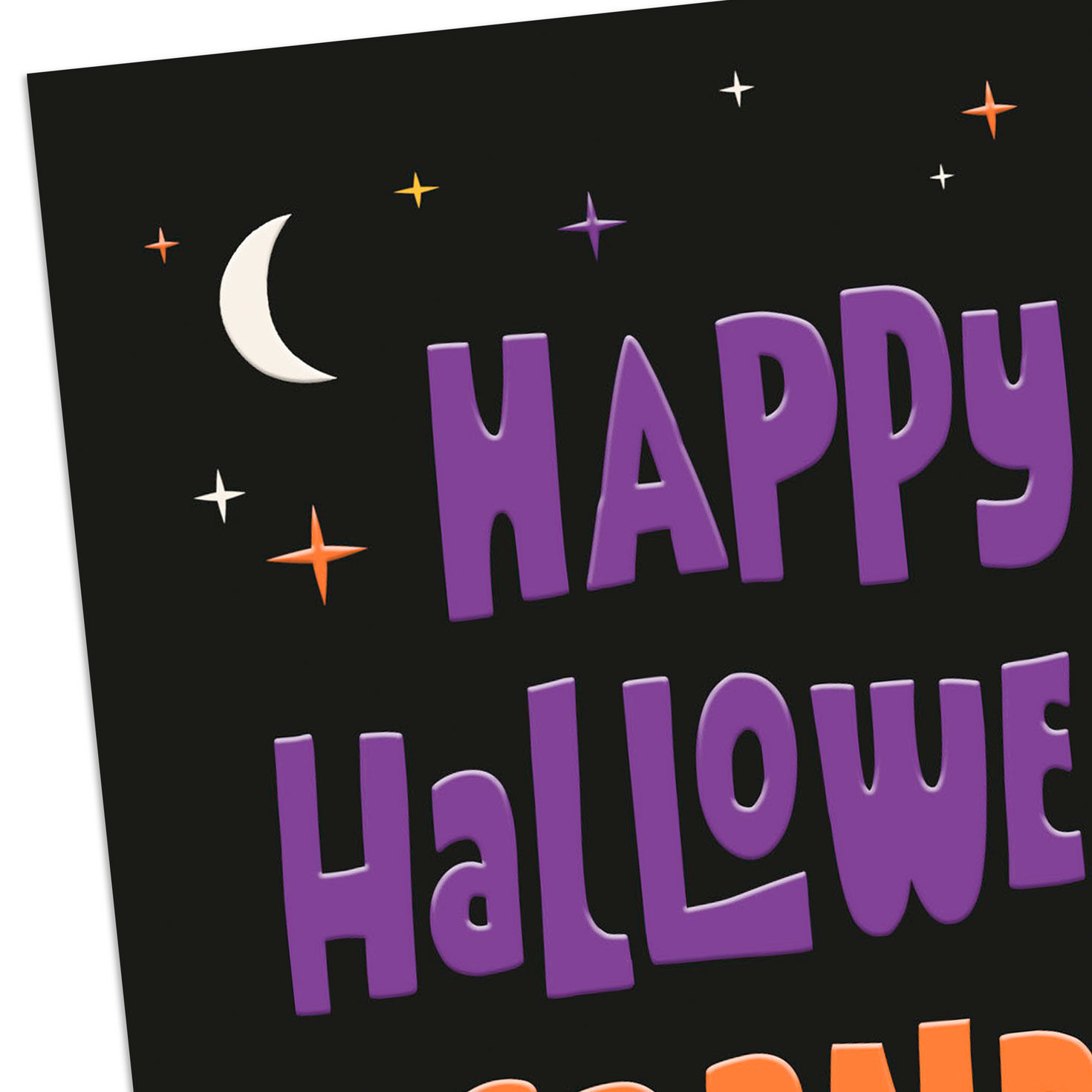 Purple and Orange Stars Halloween Card for Granddaughter Card Front Detail image number 4