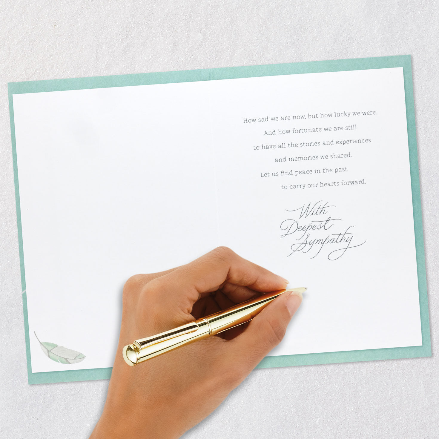 Pastel Feathers and Ribbon Sympathy Card Signing card image number 6