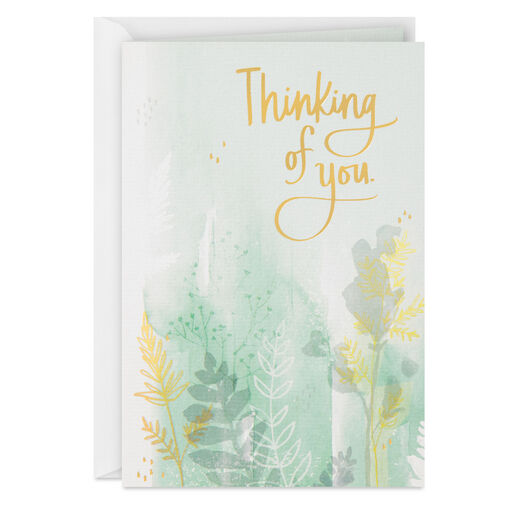 Watercolor Leaves Thinking of You Card, 