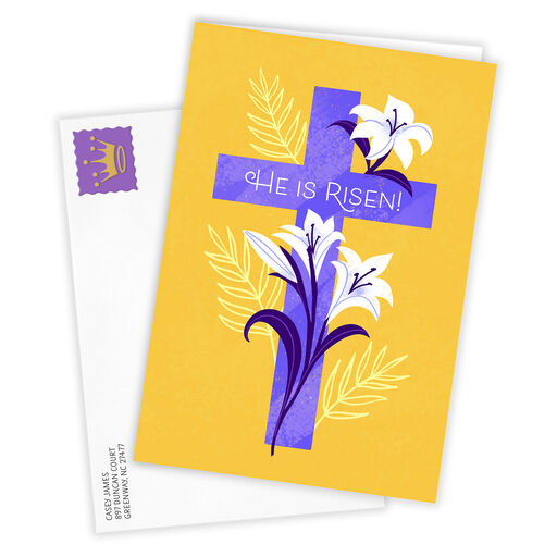 He Is Risen Religious Folded Easter Photo Card, 