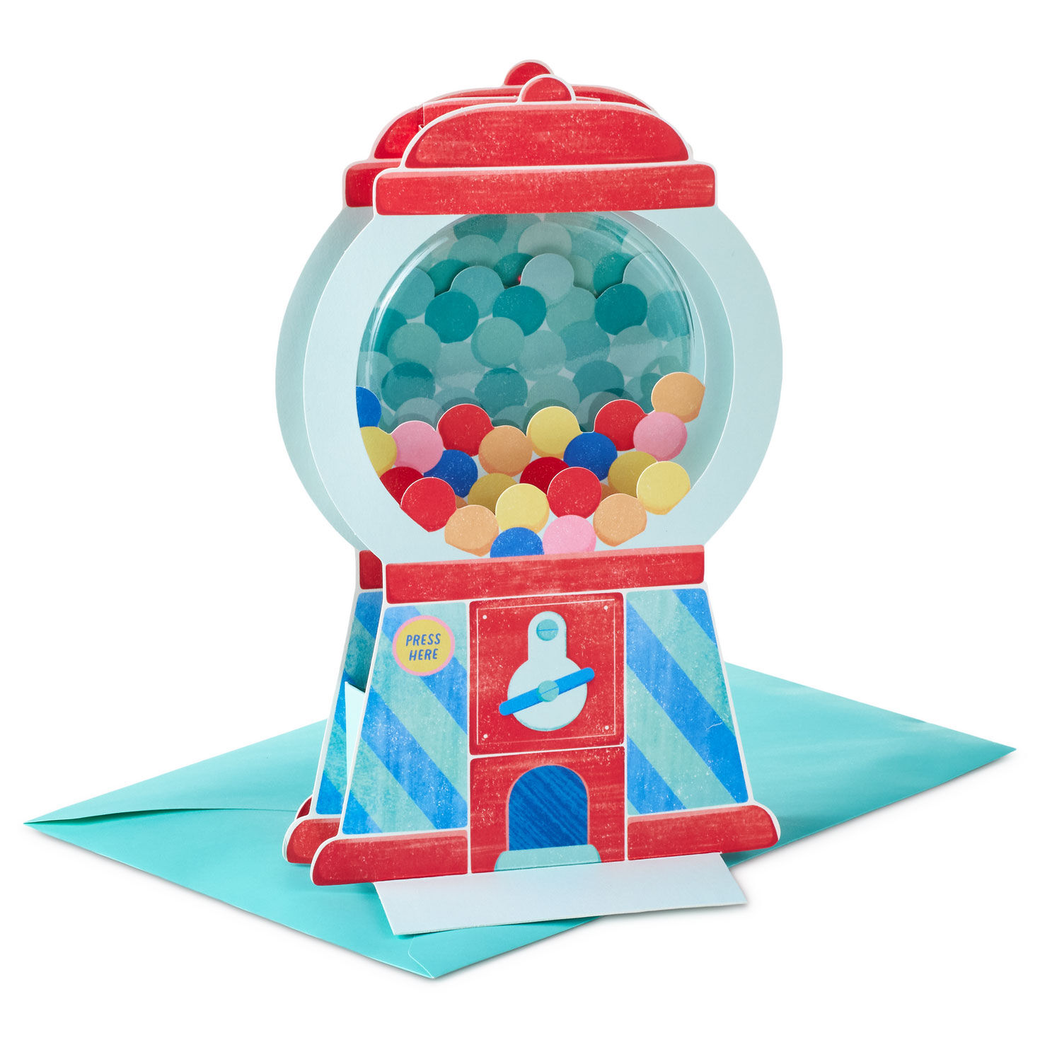Sweet Surprises Gumball Machine Musical 3D Pop-Up Birthday Card