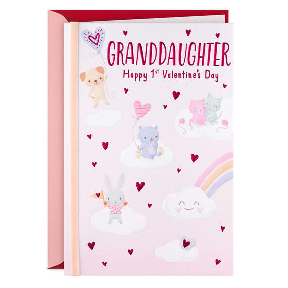 Sweet Little Girl Baby's First Valentine's Day Card for Granddaughter, , large image number 1