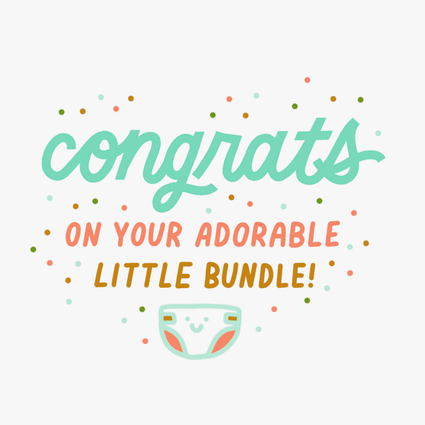 Script Lettering on Green Funny New Baby Card Sentiment image number 2