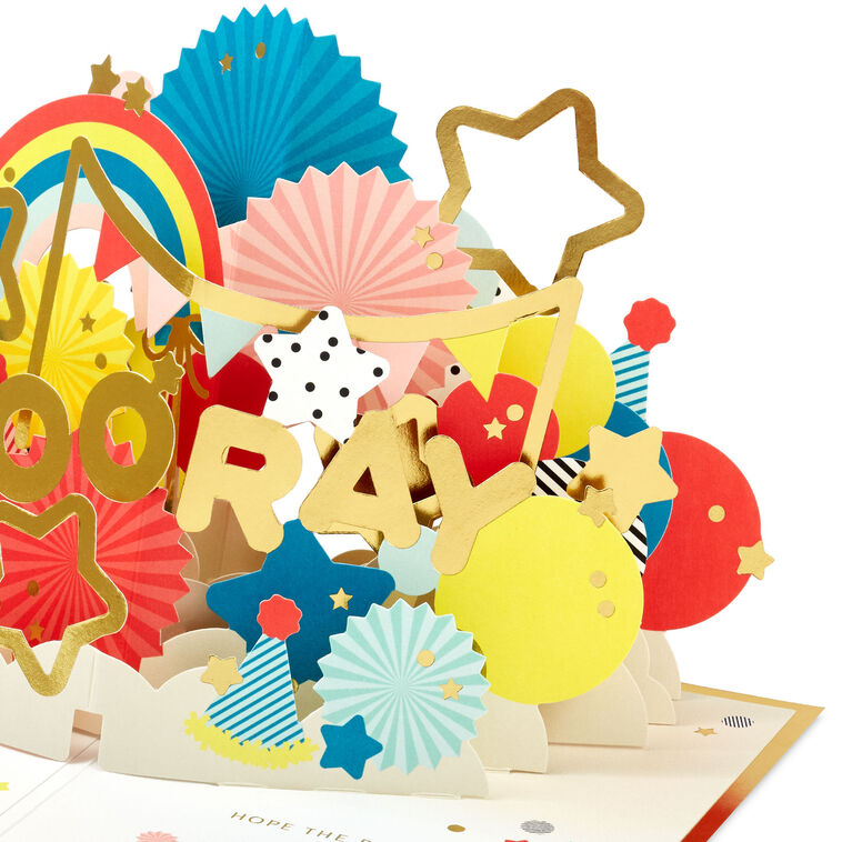 Hooray Party Banner 3D Pop-Up Birthday Card Pop-up Card  Detail image number 5