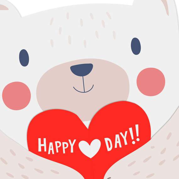 Happy Heart Day Bear Hug Valentine's Day Card, , large image number 4