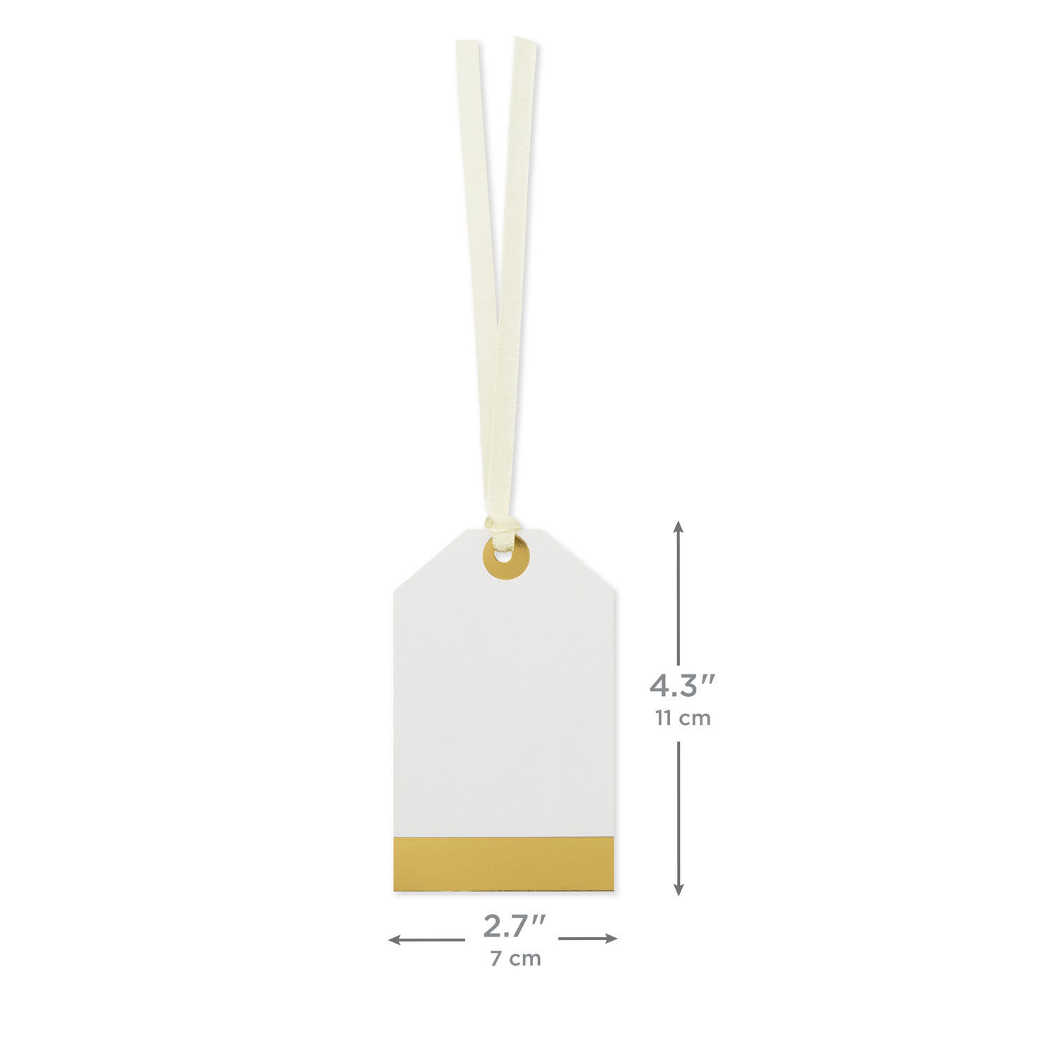 White and Gold Foil Holiday Gift Tags measurement image number 3