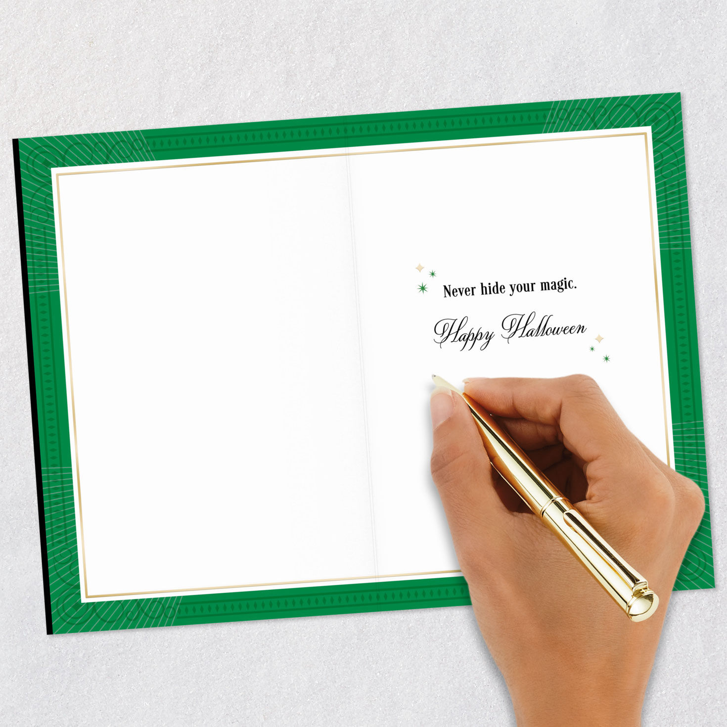 Gold and Green Wicked Halloween Card Signing card image number 6